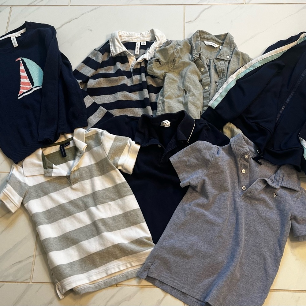 Lot of 7 Janie and Jack boys tops. Size 6.